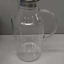 1 Gallon thickened Glass Pitcher with Lid and Spout, Borosilicate Glass Carafe for Hot/Cold Drink, Water Pitchers for Fridge, Extra Large Jug with Handle for Iced Tea, Coffee,Juice,Homemade Beverage