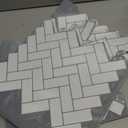 White Herringbone 3D Peel and Stick Backsplash Tile - 10 Sheets Glossy Wall Tiles for Kitchen Bathroom PVC Self Adhesive Tiles for Walls Fireplace 12"x12"