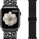 Minyee Magnetic Stretchy Band Compatible with Apple Watch Bands 38/40/41/42/44/45/46/49mm Women Men, Celtic Knot Soft Elastic Nylon Fabric Strap for iWatch Series 11 10 9 8 7 6 5 4 SE/Ultra 3 2 1