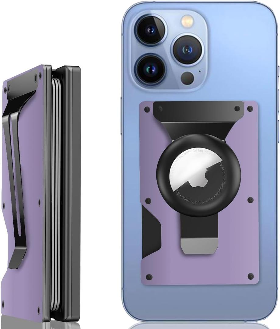 Zeeker for Magsafe Wallet, Magnetic Wallet with Airtag Holder & Money Clip for iPhone 16/15/14/13/12 Series,15-Card Holder, Upgrade with iPhone Wallet,RFID Blocking,(Macaron Purple)