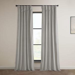 HPD Half Price Drapes Heritage Plush Velvet Curtains 84 Inches Long Room Darkening Curtains for Bedroom & Living Room 50W x 84L, (1 Panel), City Grey