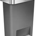 simplehuman 45 Liter / 12 Gallon Rectangular Kitchen Step Trash Can with Soft-Close Lid, Grey Plastic