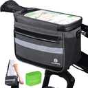 Bike Handlebar Bag, 6L Phone Cycling Mount Front Bags with TPU Touch Screen Phone Holder, Water Resistant Bicycle Storage Bag Bicycle Basket with Reflective strip for Bike Scooter E-bike