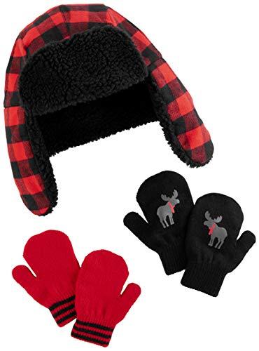 Simple Joys by Carter's Toddler Boy's Hat and Mitten Set Hat, buffalo check, 2T-5T