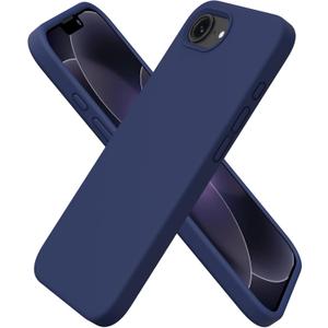 ORNARTO Compatible with iPhone 17e Case and for iPhone 16e Case 6.1", Liquid Silicone 3 Layers Full Covered Soft Gel Rubber Shockproof Cover, Protective Phone Cases for 16e & 17e-Navy Blue