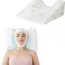 MOYEE Facial Surgery Recovery Pillow for Back Sleeping, Memory Foam Support Pillow for Facelift, Hair Transplant, Rhinoplasty & Supine Sleep Training, Bamboo Cover, Non-Slip Design