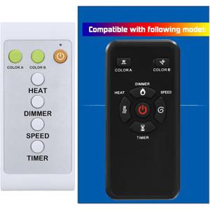 Replacement Remote Control for R.W.Flame Electric Fireplace RFH-6001LH RFH-7401LA RFH-7401LB RFH-10201LA RFH-10201LB RFH-10201LC
