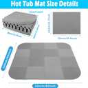 Nisorpa 1/2" Extra Thick Hot Tub Mat for Inflatable Tub, 85IN Hot Tub Pad Foundation,Interlocking Eva Foam Padding for Outdoor Indoor Flooring Protector Mats Non Slip Pool Spa Floor Pads Square Grey