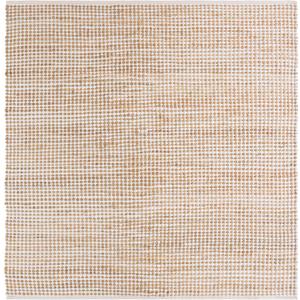 SAFAVIEH Cape Cod Collection Area Rug - 6' Square, Natural & Ivory, Handmade Jute & Cotton, Braided Design, Ideal for The Living Room, Dining, Bedroom (CAP175A)