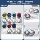LARGER Compartment - 4 Tier Stackable Water Bottle Organizer Holder - for Stanley 40oz & Others' Large Tumbler - Clear Wine Rack, 16 Cup Bottle Holder for Cabinet Home Countertop Fridge Pantry Shelf