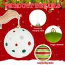 4 Pcs 8'' Extra Large Christmas Ball Ornaments Giant Oversized Plastic Xmas Ball Big Hanging Christmas Tree Ornaments for Xmas Tree Holiday Party Outdoor Decor(Red Green)