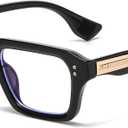 AIEYEZO Fashion Square Blue Light Glasses for Men Women Retro Thick Frame Blue Light Blocking Computer Glasses