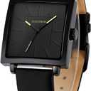 Women's Waterproof Leather Watch - Quartz Wrist Watch for Small Wrists, Thin Design, Black