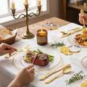 N9R 120PCS Gold Plastic Silverware, Disposable Silverware Include 40 Forks, 40 Spoons, 40 Knives, Gold Cutlery Set Disposable for Party, Wedding and Daily Use