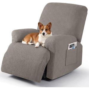 Timeles Recliner Covers Recliner Chair Covers Reclining Couch Covers Sofa Slipcovers Stretch Soft Washable (Single-Seater, Taupe)
