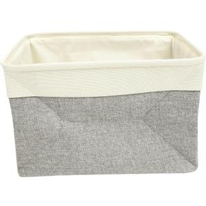 Pack of 10 Large Cotton and Linen Laundry Basket Lightweight Storage Container with Handles for Clothes Toys and Sundries for Home College Nursery and Bathroom Use