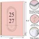 2 x Monthly Planner 2025-2027, Simplified Monthly Calendar Planner, 24 Months Calendar, July 2025 - June 2027, 7.3" * 9.5", Waterproof Cover with Spiral Bound, for Office, School - Pink