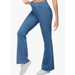 THE GYM PEOPLE Women's Stretchy Bell Bottom Jeans Wide Leg Breathable Pull On Flare Jeggings Pants with Pockets Size Small