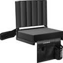 VIVOHOME Portable Stadium Seat for Bleachers with Back Support, Folding Bleacher Chair with Cup Holder and Shoulder Strap Black