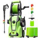 Electric Pressure Washer Adjustable 5000PSI 4.0 GPM Power Washers Electric Powered with 33ft Hose Reel, 4 Nozzle and Foam Cannon, Powerwashers Cleaner Machine for Home, Cars, Patio, Blue