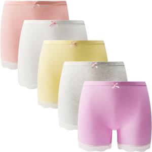 SYDMXWZ Girls Cotton Underwear Soft Boy Shorts Kids Boxer Briefs Panties(Pack of 5) (8-10)