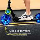 AERO MOBILITY Kick Scooter for Kids 6+, Teens & Adults | Light Up Wheels, Hand Brake, Rubber Deck Mat & Shock Absorption | Foldable & Height Adjustable