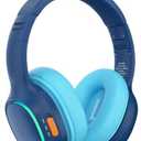 Tronsmart KH03 Kids Noise Cancelling Bluetooth Headphones, Safe Volume Control, Wireless Headphones with Light & Microphone, 70H Playtime, Built-in Audio Cable, for School/Travel/Airplane(Blue)