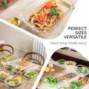 5-Pack Borosilicate Glass Containers with Tempered Lids, 35.2oz/4.4 Cup Airtight Meal Prep Set, Microwave/Freezer Safe (Pink)