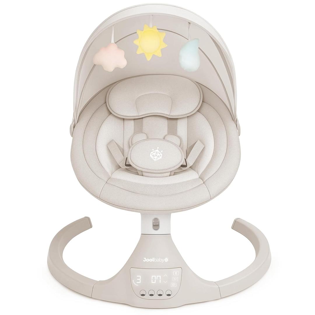 Jool Baby Nova Baby Swing for Infants Bluetooth Music, Remote (Oatmeal) | Keep Baby Happy While Getting Things Done Gentle Side-to-Side Motion Helps Baby Feel Content
