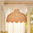 Arturesthome Rattan Pendant Light for Dining Room,19.6" Rattan Chandelier Woven Boho Pendant Light Fixtures Wicker Chandelier for Living Room Hallway Foyer Cafe