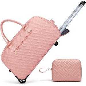 Rolling Duffle Bag with Wheels, Duffle Bag for Travel Women Carry On Luggage Wheeled Overnight Weekender Bag 20"/10.2"/13"(L*W*H)