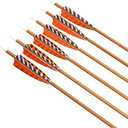 Elong 6pk 30" Archery Carbon Arrows Wood Camo Spine 600 Recurve Bows Turkey Feather Arrow