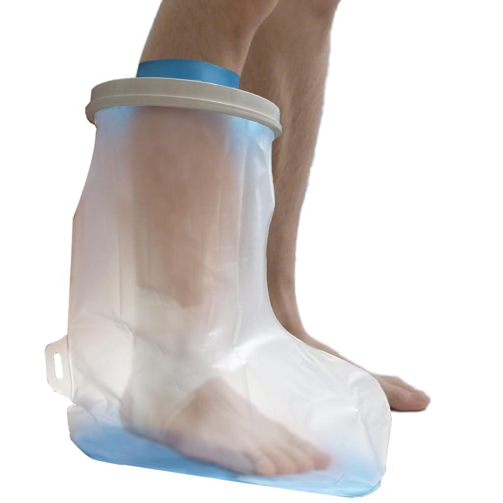 Non-Slip Waterproof Foot Cast Covers for Shower Adult, Shower Boot Foot Protector, Adult Cast Protector for Shower Ankle Foot After Surgery(15.75" in. Long)
