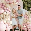 Dusty Pink Balloon Arch Garland Kit 124Pcs Boho Blush Neutral Pink White Sand White Balloons Different Size for Girls Baby Shower Birthday Wedding Gender Reveal Party Decorations