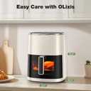 OLIXIS 12-in-1 Air Fryer 6.34 Quarts, Visable Airfryer with Window, 400F, Roast, Reheat, Dehydrate, Bake, Steam, Fries, Custard, Chicken, Wings, Sea Food, Vegetabels, Pearl White, 10.5"D x 12.9"W x 13.6"H