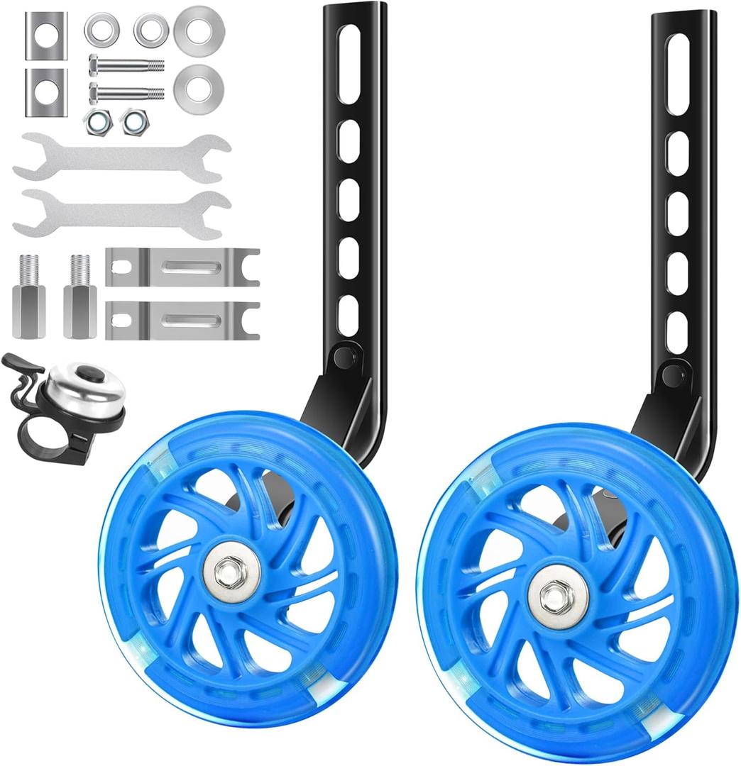 Bicycle Training Wheels for Kids Stronger Version Replacement Adjustable Bicycles Stabilizer for Children, Suitable for 12/14/ 16/18/ 20/ inch Children's Single Speed Bikes