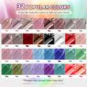 JODSONE 32 Colors Gel Nail Polish Kit with Base Coat Matte Glitter Top Coat Soak Off Manicure Tools Manicure Salon DIY at Home