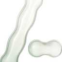 Ergonomic Gel Keyboard and Mouse Wrist Rest Set  Green Clear Wrist Rest for Computer Keyboard 60%/68%/75%, Keyboard Cushion, Comfort & Support for Typing and Gaming