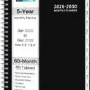 Monthly Planner 2026-2030, 5-Year Calendar Planner 2026-2030, Jan 2026 Dec 2030, 6.2 x 8.4 In, Ruled Spread, Flexible Cover, Spiral Wirebound, Pocket, 60 Coated Monthly Tabs, Notes Habit Tracker