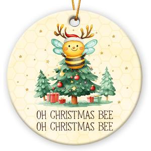 Bee Ornament 2025 - Bee Christmas Ornament, Cute Animals Christmas Ornaments - Gifts for Bees Lovers - Ceramic Ornaments 2025
