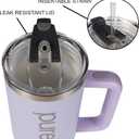 PURELY 40 oz Ceramic Lined Insulated Tumbler with Handle, Leak Resistant 2-way Lid and Straw, Ceramic Lined Travel Mug (Purple, 40oz)