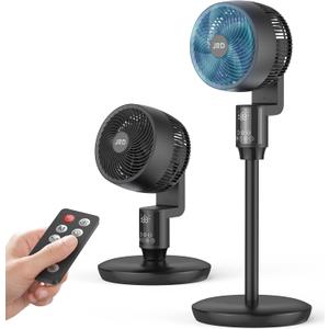 JRD Fan for Bedroom, 70 Oscillating Standing Fans, Quiet Floor Fan, 100ft Pedestal Fans for Room, 6 Speeds, 3 modes,90 Manual Vertical, 19-38" Adjustable Height,24H Timer,Remote Control