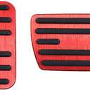Pedal Covers Anti-Slip Foot No Drilling Aluminum Non-Slip Protector Accessories Accelerator Brake Pedals Cover 2PCS Compatible with 10/11th gen Civic (Red)