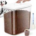 12 lbs Airtight Dog Cat Food Storage Container and Dog Treat Containers BPA-Free, PET Clear Stackable Pet Storage Bin, 1-Cup Scoop, 1-Sponge cleaning brush, Pop Top, With handle, Easy Mobility-large