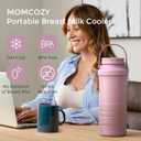 Momcozy 22oz Portable Breast Milk Cooler for Outdoor, Life Saver with 360 Total Cooling for 24 Hours, Larger Capacity Travel Breastmilk Chiller with 2pcs Baby Bottles for Breastmilk Storage, Pink