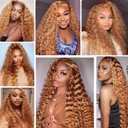 Deep Wave Bundles Human Hair 26 Inch Color 27/30 Honey Blonde Brown Highlight Single Bundle Brazilian Virgin Human Hair Bundles Deep Wave 100g Per 1 Bundle Virgin Hair Extensions For Black Woman