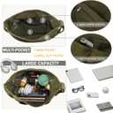Canvas Tote Bag Casual Hobo Crossbody Shoulder Bag for Women and Men Large Purse Messenger Bag Travel Work, Army Green