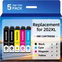 for 202XL Ink Cartridges Remanufactured Replacement for Epson Printer for Epson 202XL Ink Cartridges Multipack for 202 T202 XL High Yield for XP-5100 WF-2860 Printers