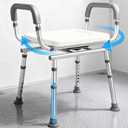 Swivel Shower Chair with Arms, Heavy Duty Shower Seat for Inside Shower Stall & Bathtub, Height Adjustable Safety Bath Seat for Elderly, Handicap, Disabled & Adults