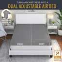 4" King Size Mattress Topper with Dual Individual Adjustable Air Support Chambers, Raised Edge Support, High-Speed Inflation Pump